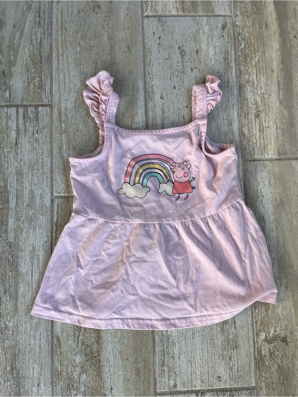 ☀️2/10$☀️ Girls Pink Peppa Pig Rainbow Tank Dress